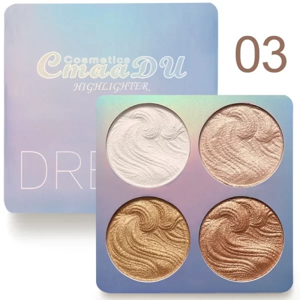 Chameleon 4-in-1 Shimmer Highlighter Powder Palette in 3 Color Combinations - Image 5