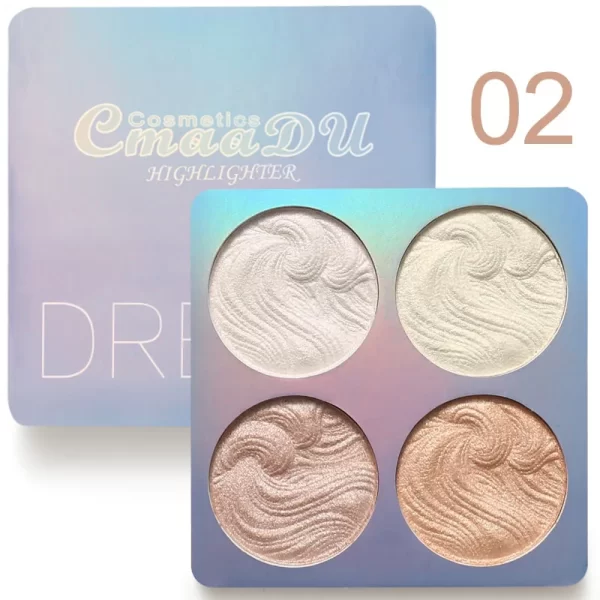 Chameleon 4-in-1 Shimmer Highlighter Powder Palette in 3 Color Combinations - Image 4