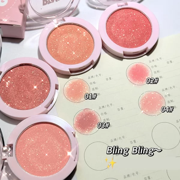 Fine Shimmering Blush Powder – 4 Glowing Colors - Image 3