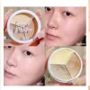 XIXI Tri Color Concealer Pot - Color Correcting Concealer for Dark Circles & Spots With Optional Brush - Image 21
