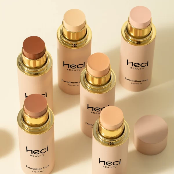 HECI Waterproof Natural Matte Foundation Stick – Long-Lasting, Oil-Control, Lightweight Creamy Makeup Stick in 6 shades