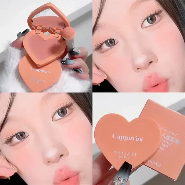 CAPPUVINI Love Air Cushion Cream Blush with Mirror - Image 3