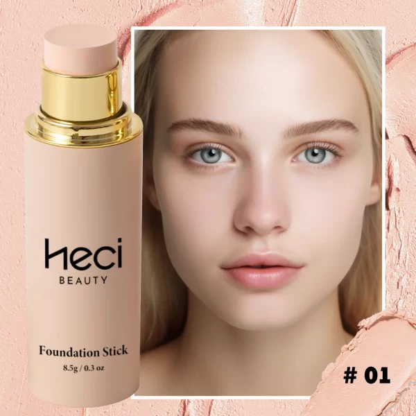 HECI Waterproof Natural Matte Foundation Stick – Long-Lasting, Oil-Control, Lightweight Creamy Makeup Stick in 6 shades - Image 4