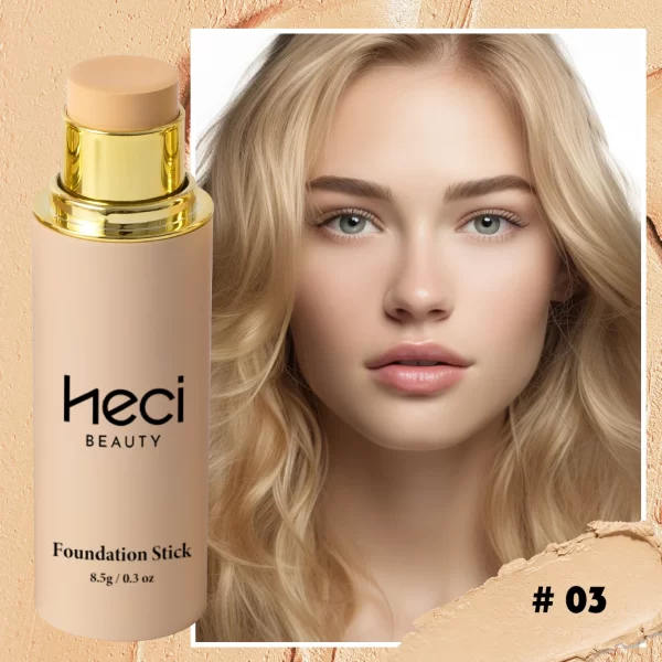 HECI Waterproof Natural Matte Foundation Stick – Long-Lasting, Oil-Control, Lightweight Creamy Makeup Stick in 6 shades - Image 6