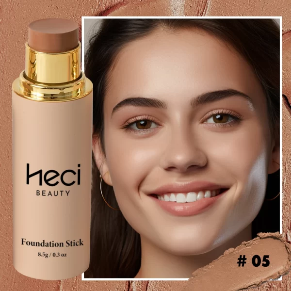 HECI Waterproof Natural Matte Foundation Stick – Long-Lasting, Oil-Control, Lightweight Creamy Makeup Stick in 6 shades - Image 5