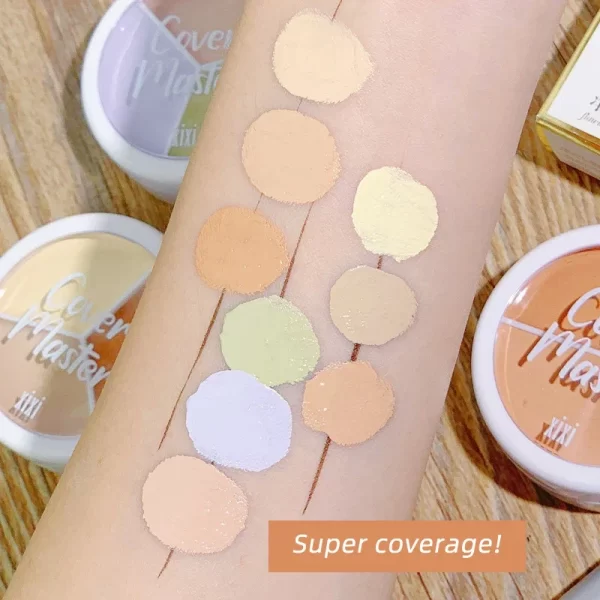 XIXI Tri Color Concealer Pot - Color Correcting Concealer for Dark Circles & Spots With Optional Brush - Image 5