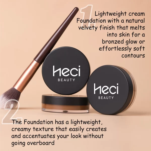 HECI BEAUTY 2pcs Set Concealer and Stick Foundation For 5 Skin tones - Long-Lasting, Nourishing, and Waterproof - Image 4