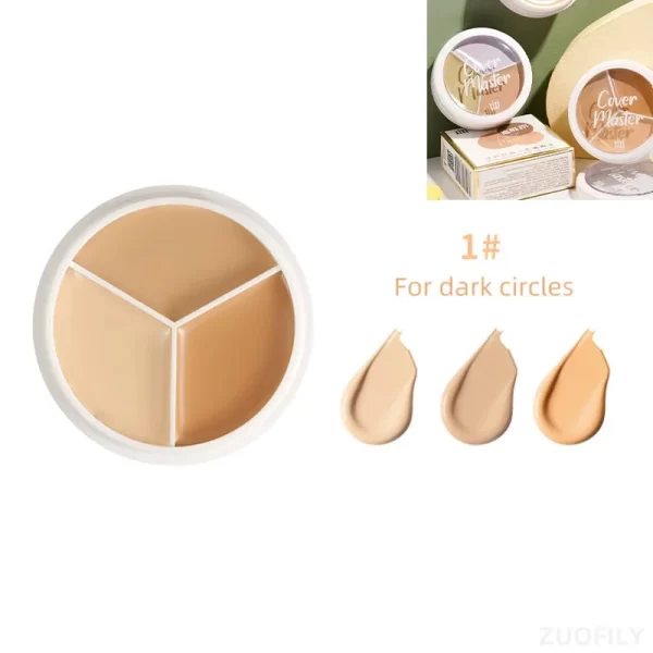 XIXI Tri Color Concealer Pot - Color Correcting Concealer for Dark Circles & Spots With Optional Brush - Image 12