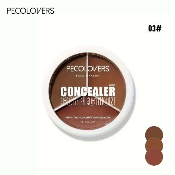 Full Coverage Concealer Foundation Cream - 3 Color Palette - Medium to Deep Skin Tones - Image 6