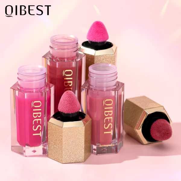 QIBEST Liquid Blush Makeup – Soft, Weightless Cream Blush/Contour/Highlighter Wand with Matte Finish