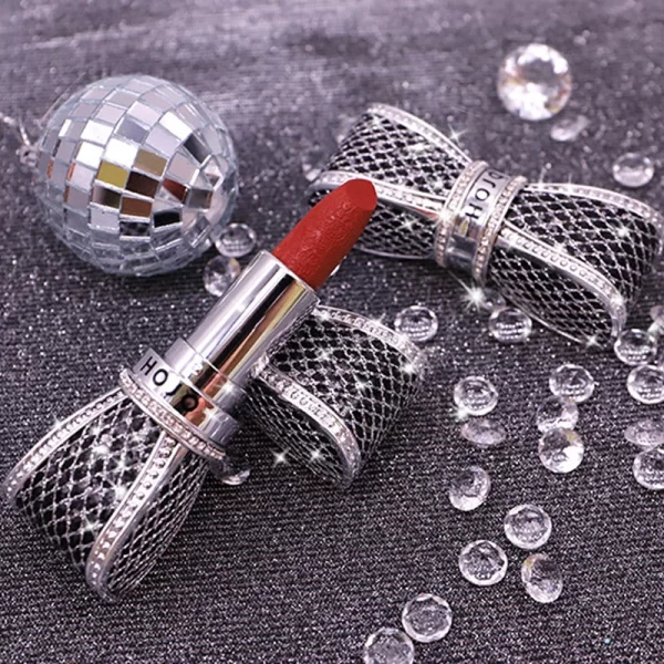 Lipstick with Bow Rhinestone Case - Image 2