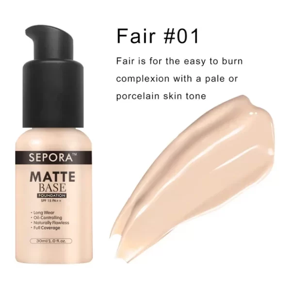 SEPORA 6-Color Matte Liquid Foundation - Image 9