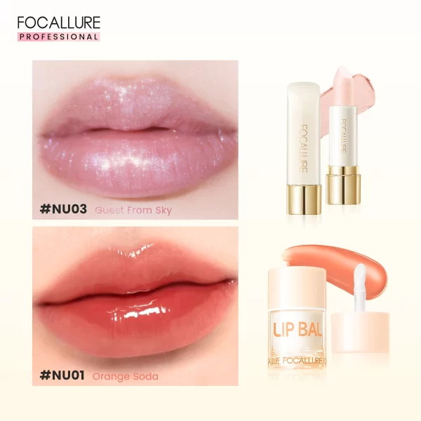 FOCALLURE 2 Pcs Lip Gloss & Balm Lipstick Set - Image 12