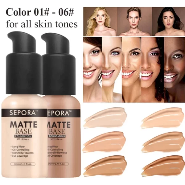 SEPORA 6-Color Matte Liquid Foundation - Image 4