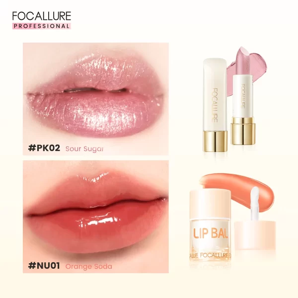 FOCALLURE 2 Pcs Lip Gloss & Balm Lipstick Set - Image 9