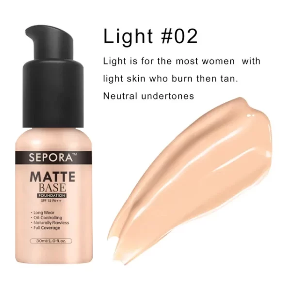 SEPORA 6-Color Matte Liquid Foundation - Image 10