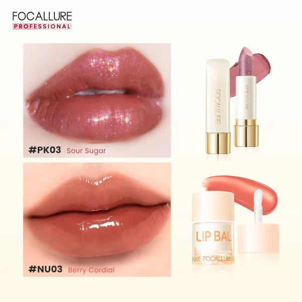 FOCALLURE 2 Pcs Lip Gloss & Balm Lipstick Set - Image 5