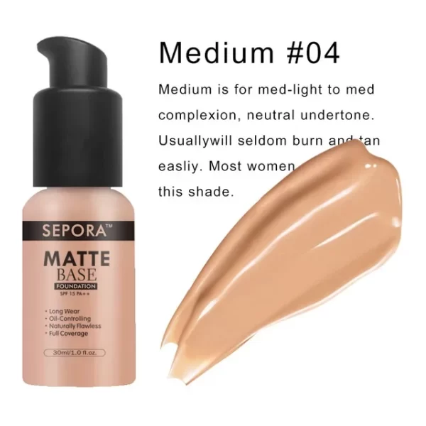 SEPORA 6-Color Matte Liquid Foundation - Image 6