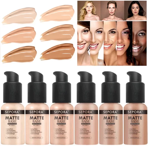 SEPORA 6-Color Matte Liquid Foundation - Image 2