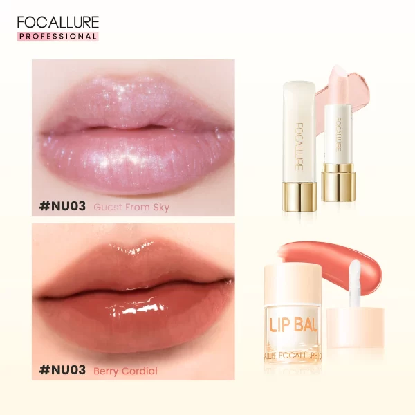 FOCALLURE 2 Pcs Lip Gloss & Balm Lipstick Set - Image 11