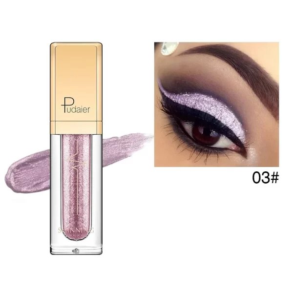 PUDAIER Glitter & Glow Liquid Eyeshadow in 18 Shimmering Colors - Image 2