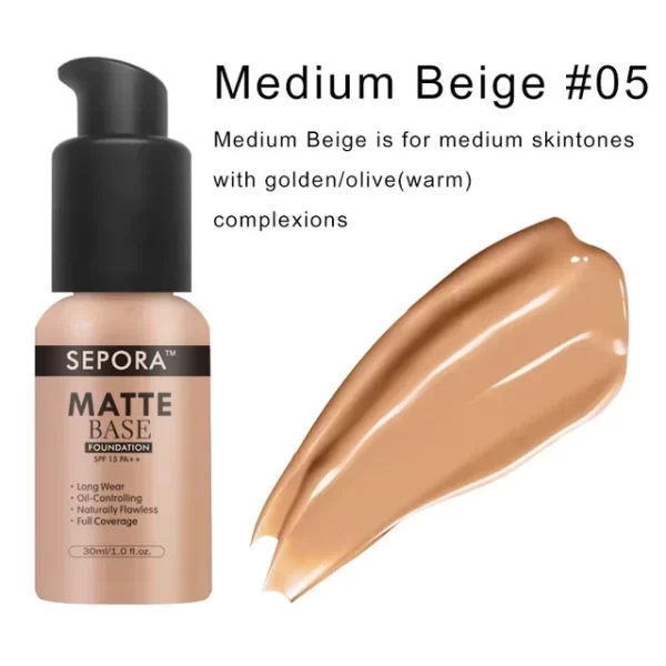 SEPORA 6-Color Matte Liquid Foundation - Image 7