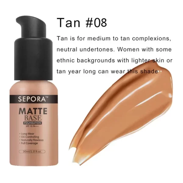 SEPORA 6-Color Matte Liquid Foundation - Image 8