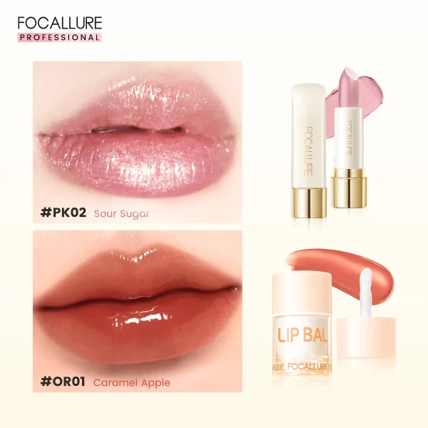 FOCALLURE 2 Pcs Lip Gloss & Balm Lipstick Set - Image 7