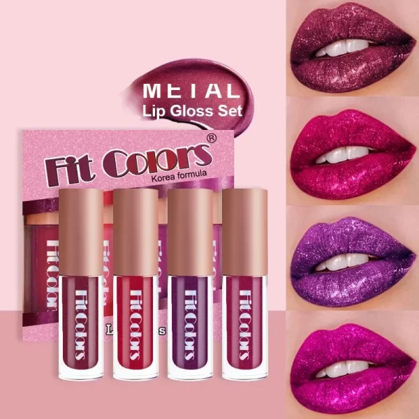 Private Label Metallic Lip Gloss 4 Piece Set - Image 4