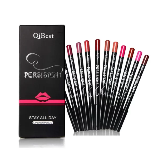 QIBEST Lipliner Set
 (12-Piece Waterproof Collection)