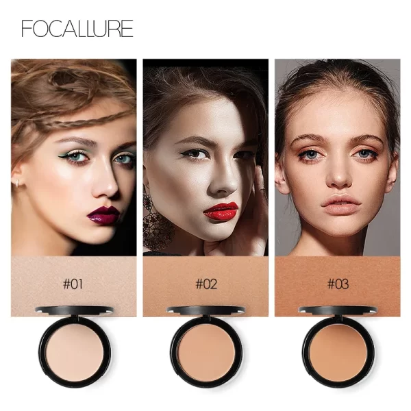 FOCALLURE Mineral-Based Powder Foundation – 3 Shades - Image 3