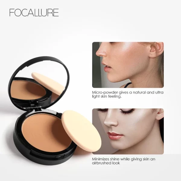 FOCALLURE Mineral-Based Powder Foundation – 3 Shades - Image 5