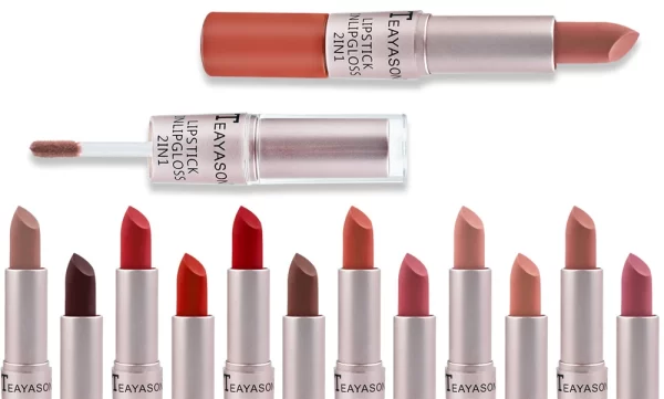 2-in-1 Lipstick/Gloss Set - 12 Shades
