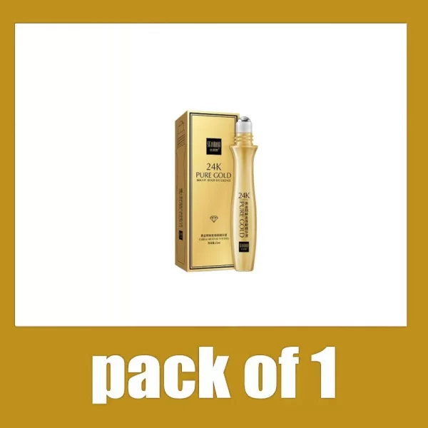 24K Gold Moisturizing Eye Serum with Cooling Roller - Image 7