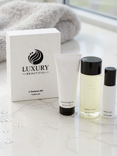 C Radiance Set | Brightening Vitamin C Skincare Trio with Cleanser, Toner & Lotion for Glowing Skin