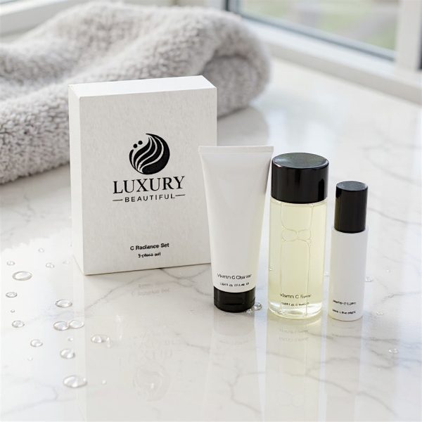 C Radiance Set | Brightening Vitamin C Skincare Trio with Cleanser, Toner & Lotion for Glowing Skin